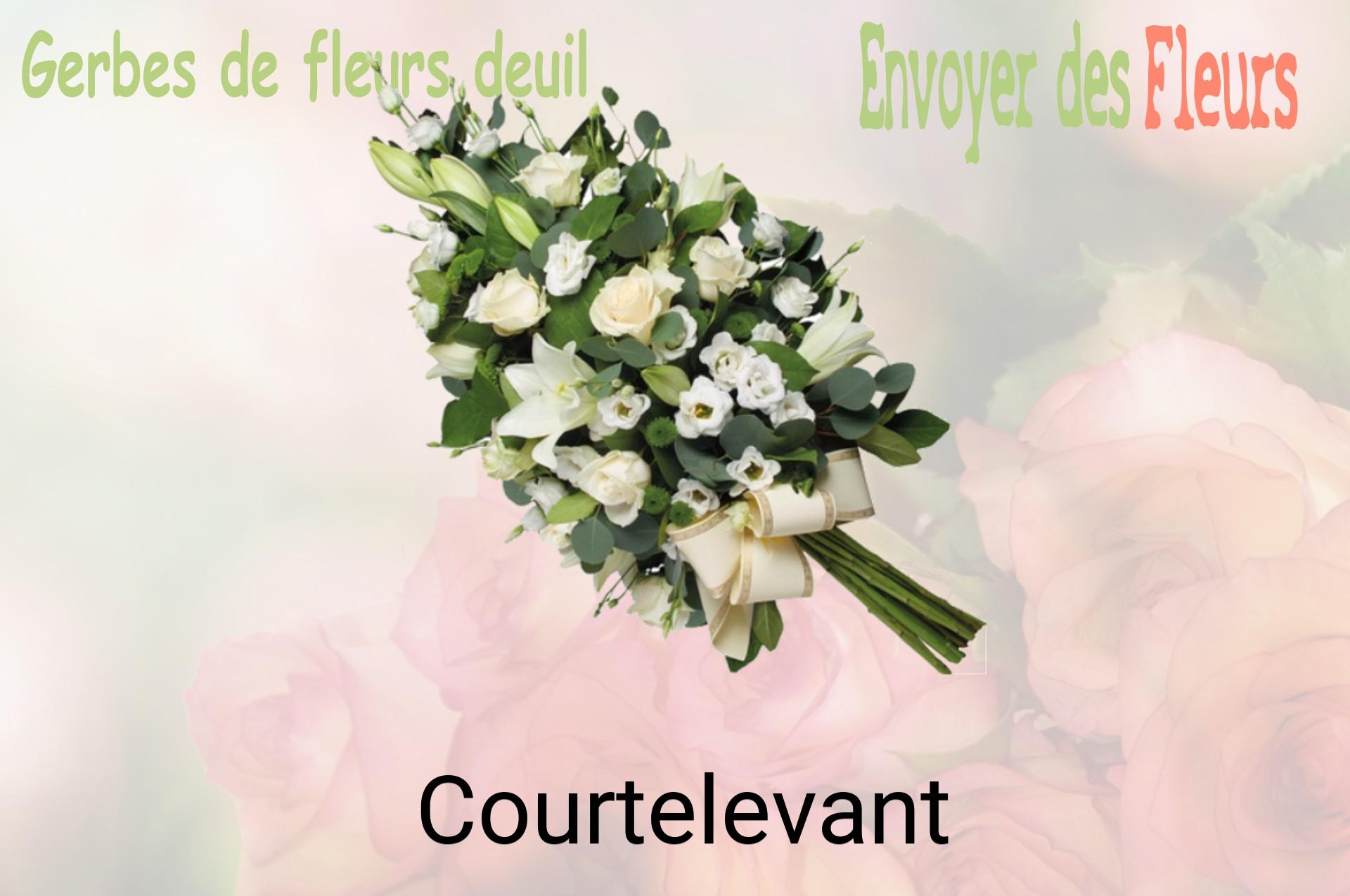 Gerbe de fleurs de deuil livrée à Courtelevant